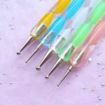 10 ادوات تنقيط لفن الرسم على الأظافر في 5 أقلام pc 2 Way Dotting Pen Tool Nail Art Tip Dot Paint Manicure kit (8)
